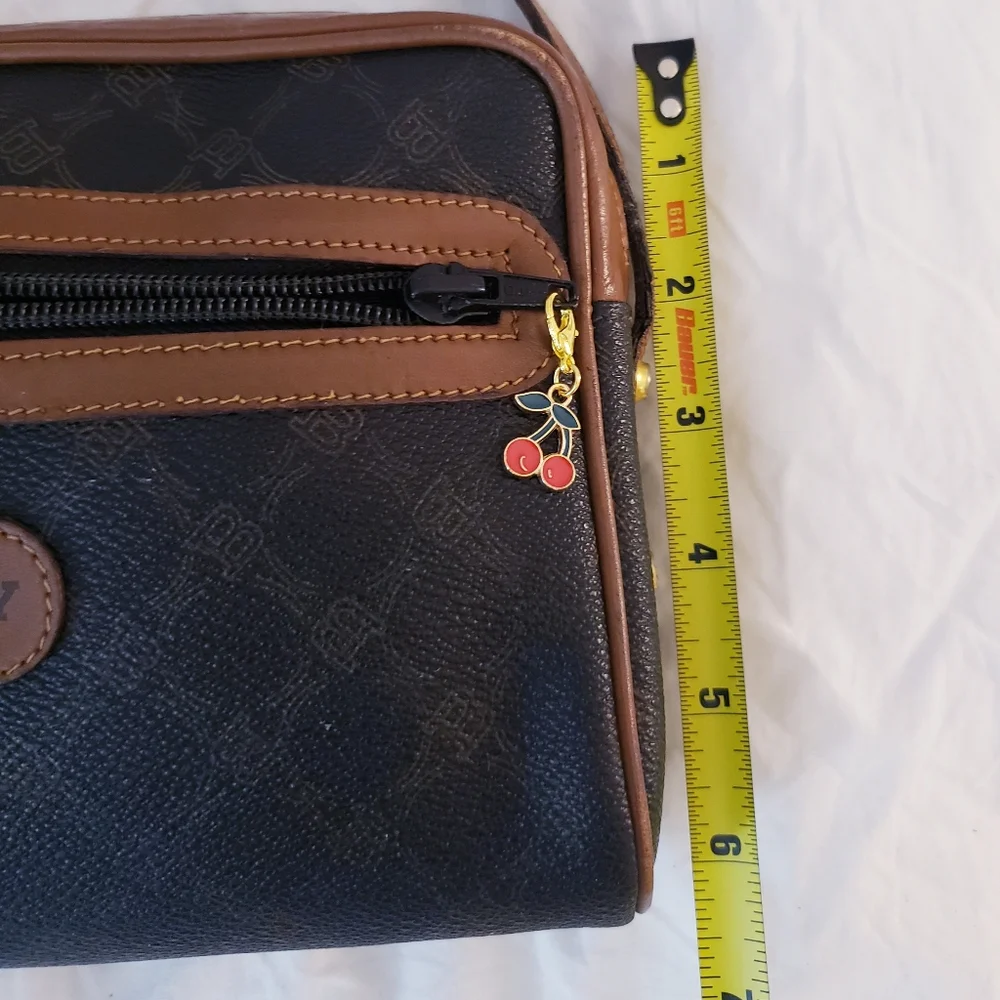 Vintage BALLY Monogram Crossbody Camera Bag & Matching Wallet Set - Brown/Black - Picture 11 of 16